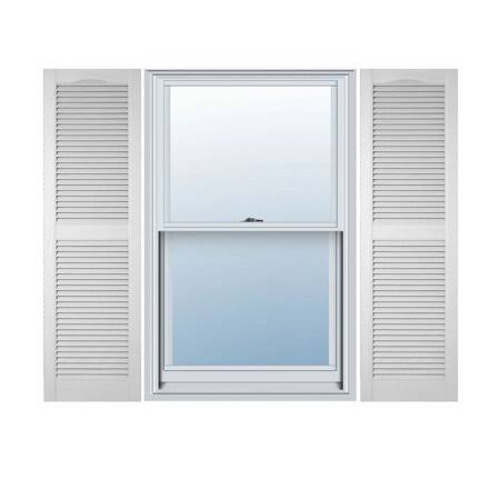 12 in. W x 72 in. H Cathedral Top Open Louver Shutters U95502