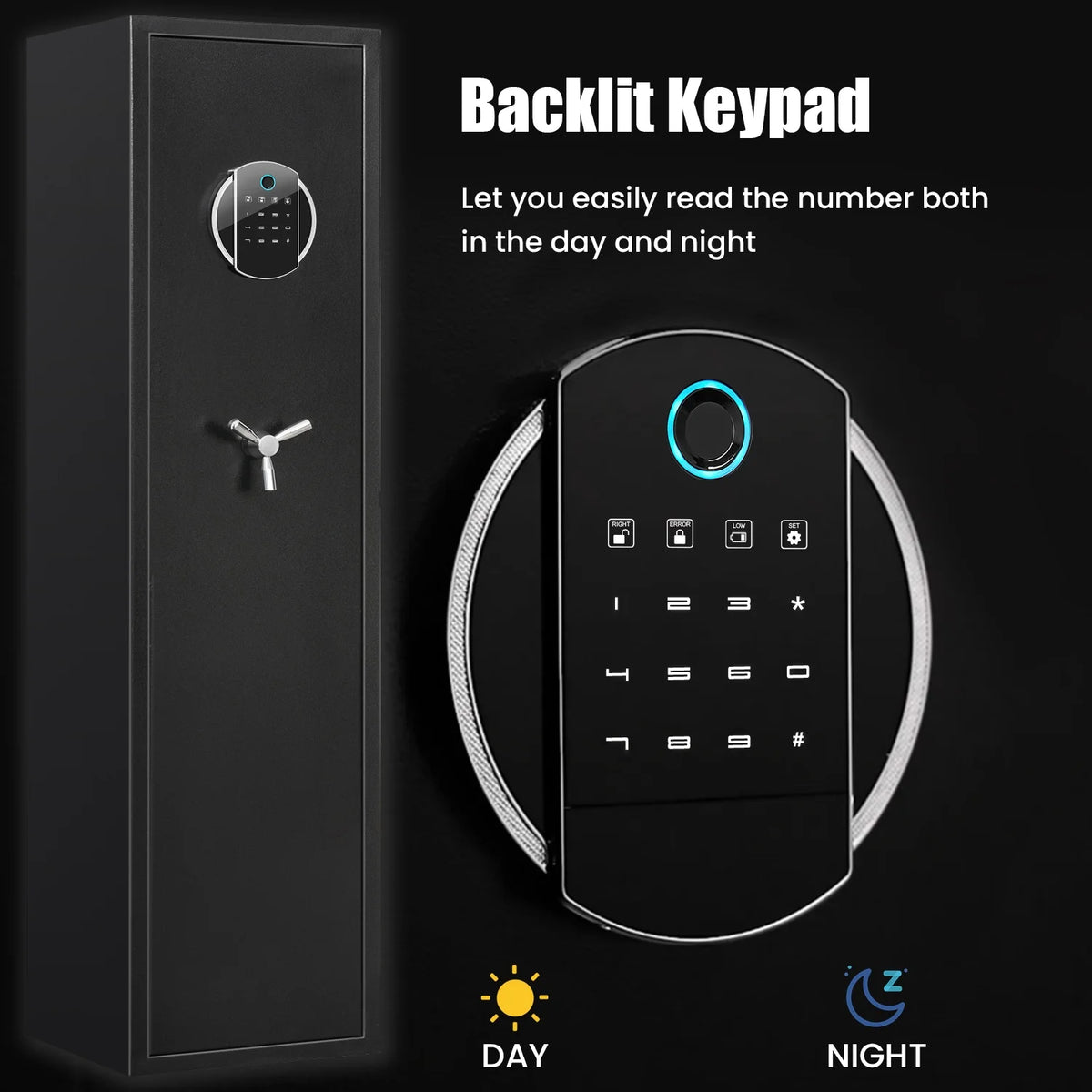 Biometric Fingerprint 3-5 Gun Safe with Alarm System W942