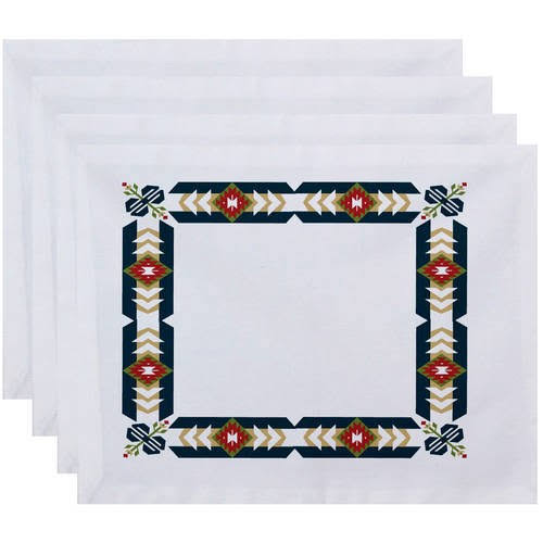 18 inch x 14 inch Geometric Print Placemats, Set of 4 P204