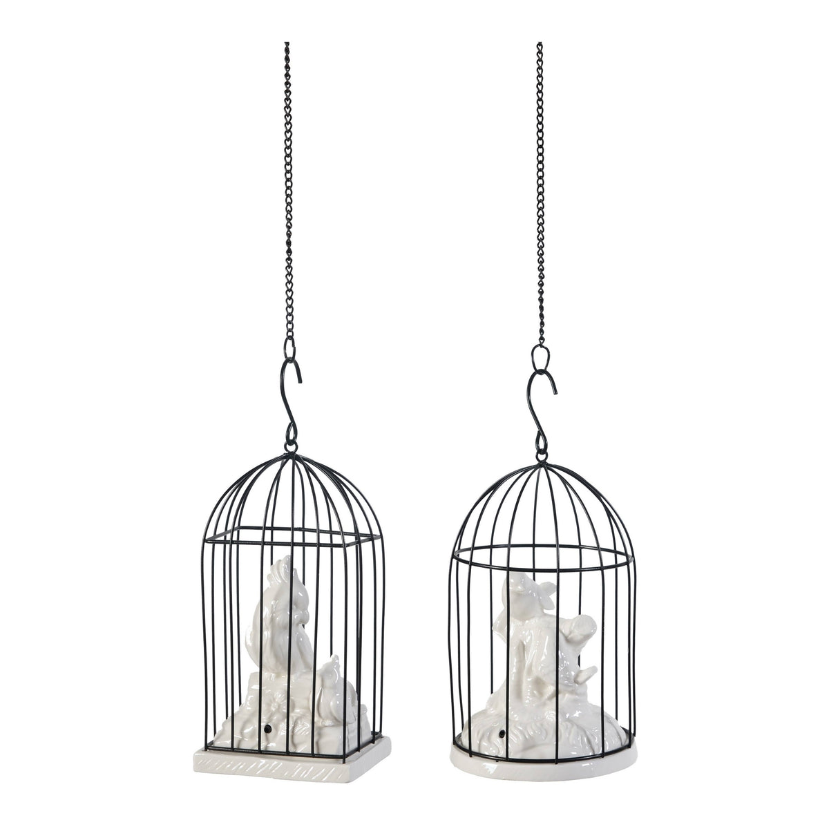 Black Bird Cage Décor Set of 2 Y80061