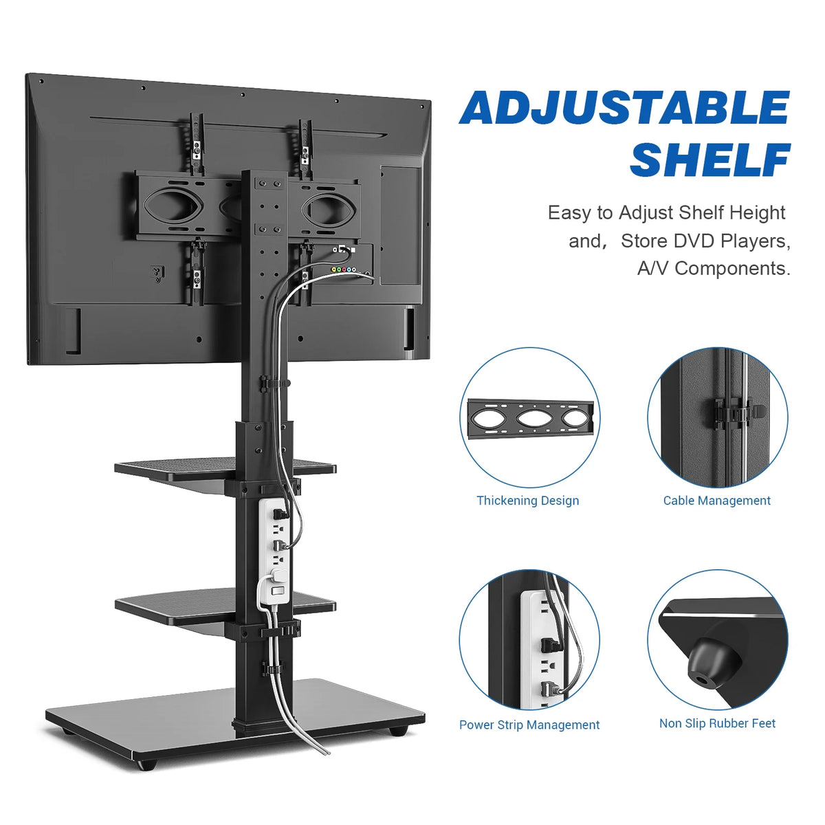 Black Tall Floor TV Stand up to 65 inch D69750