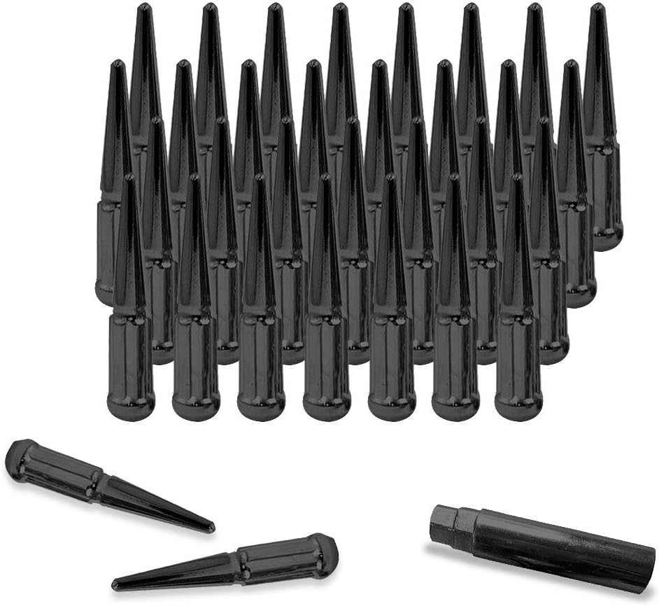 Black M14-2 Spike Wheel Lug Nuts, 32 Pc C229778
