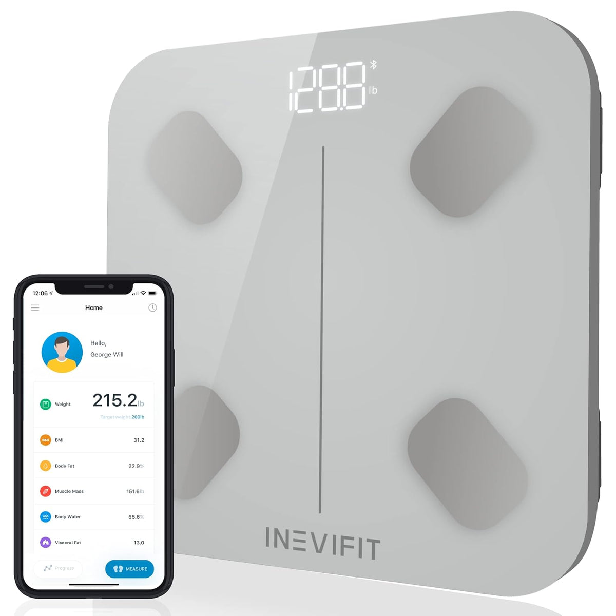 Black Smart Body Fat Scale Pack of 2 K3732