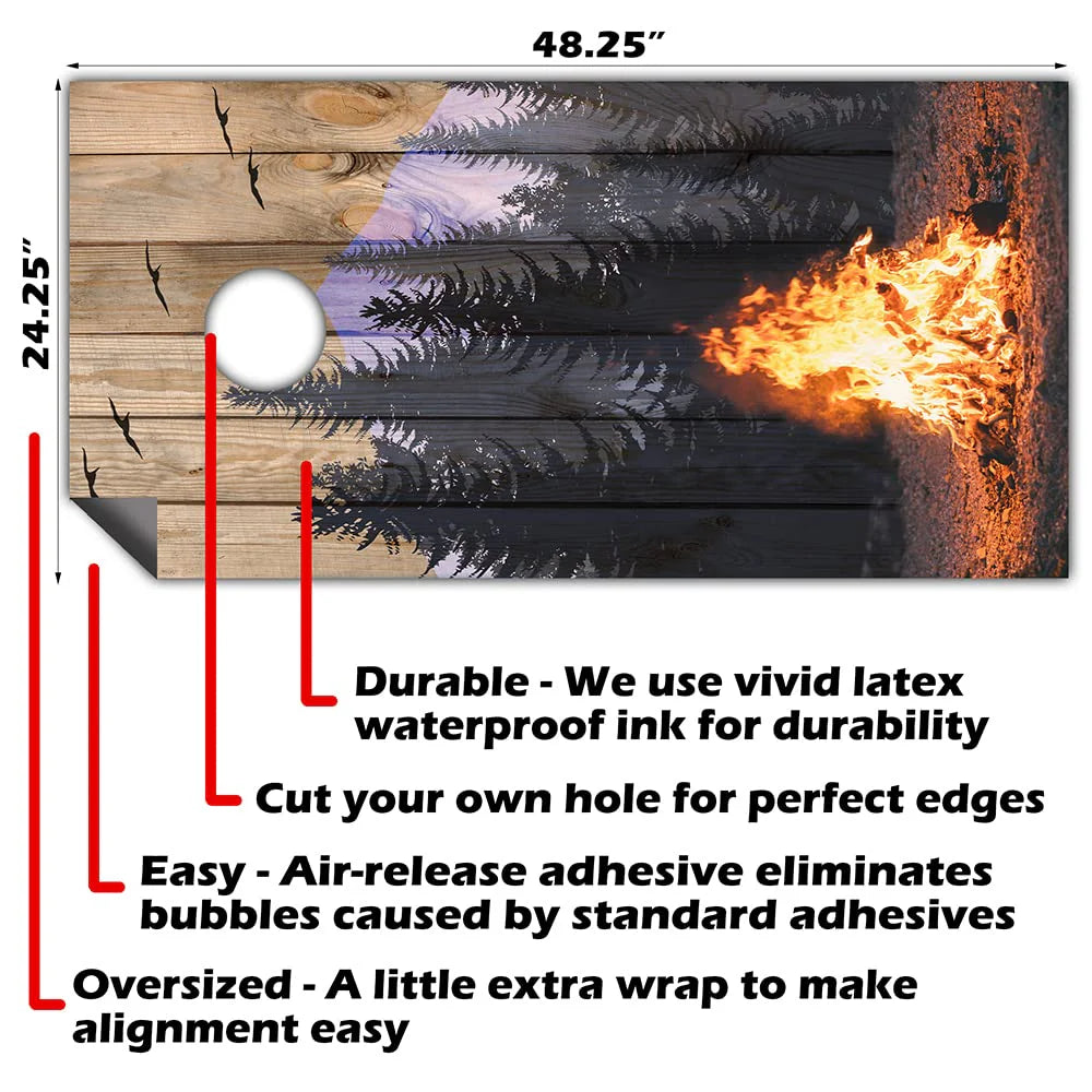 Cornhole Board Wraps and Decals Set of 2 Vinyl W913