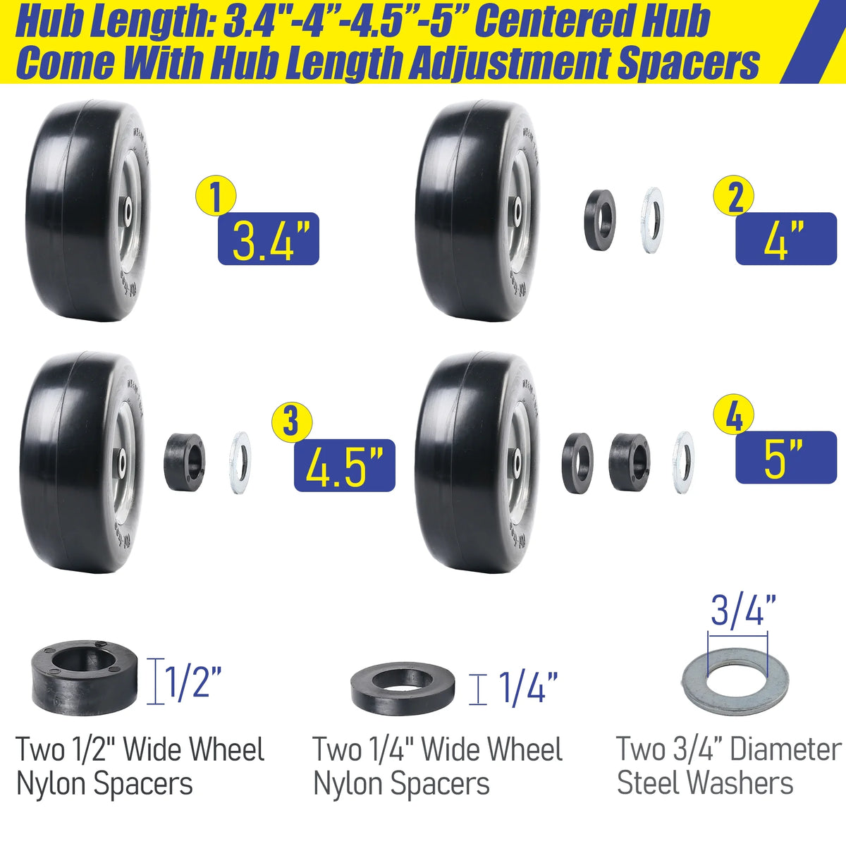 Flat Free Lawn Mower Tire and Wheel T975