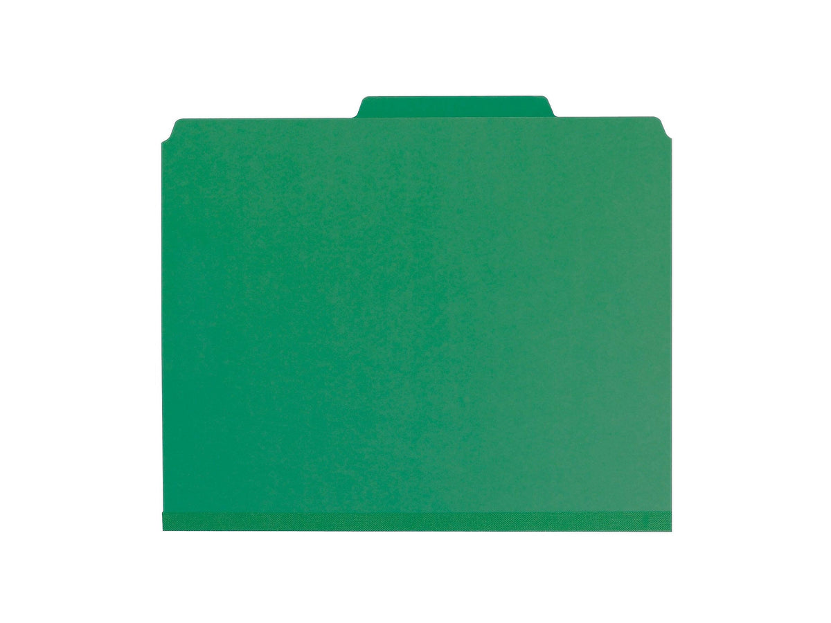 Green Letter Size Pressboard Classification Folders, 10/Box P87954