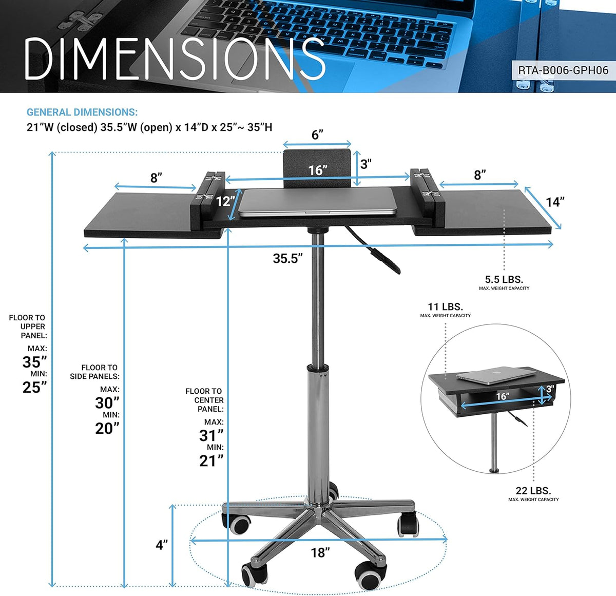 Foldable Table Laptop Cart Q25548