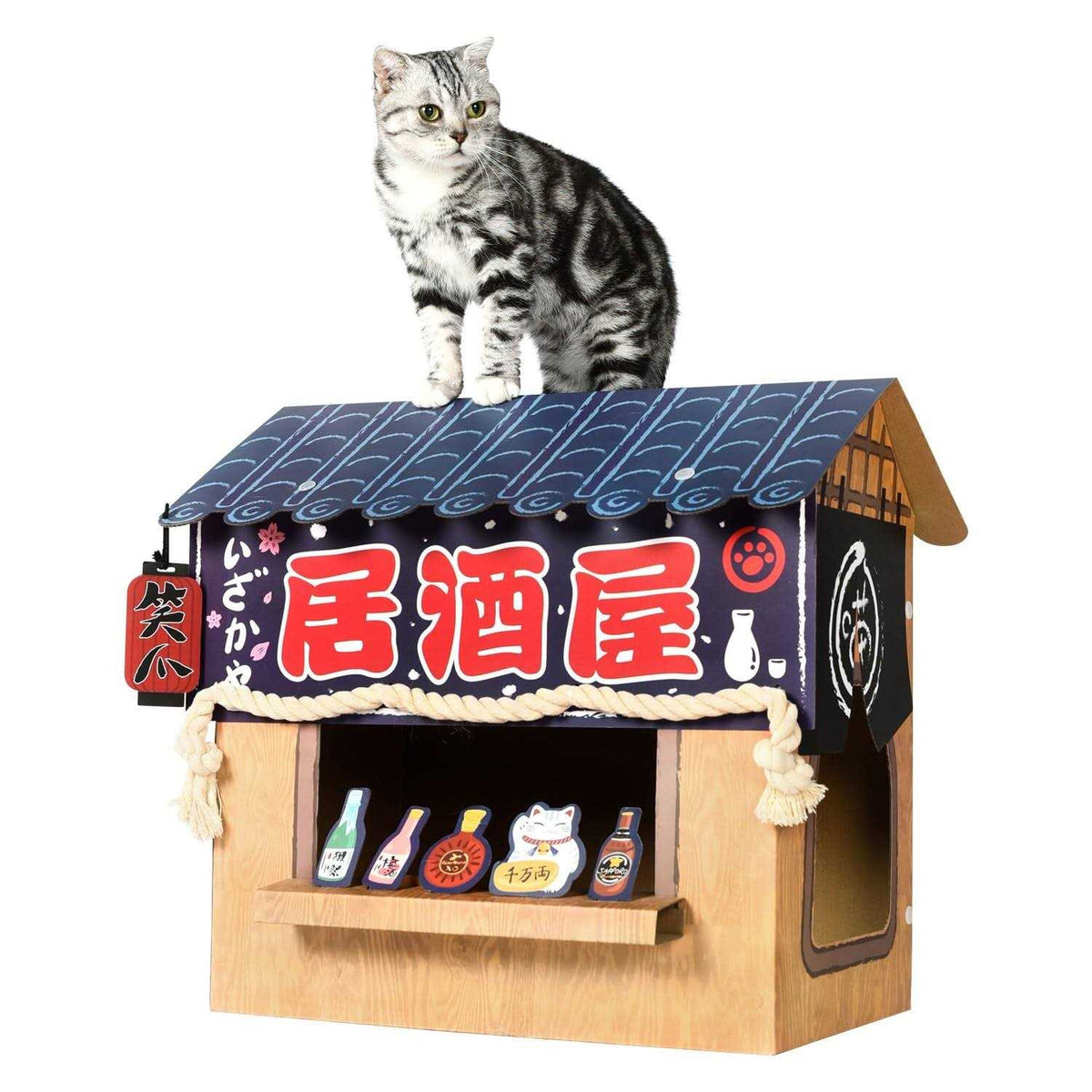 Large Sturdy Cardboard Cat House with Scratcher J3904