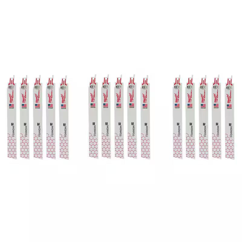 14 TPI BiMetal Reciprocating Saw Blades 15-Pack L5962