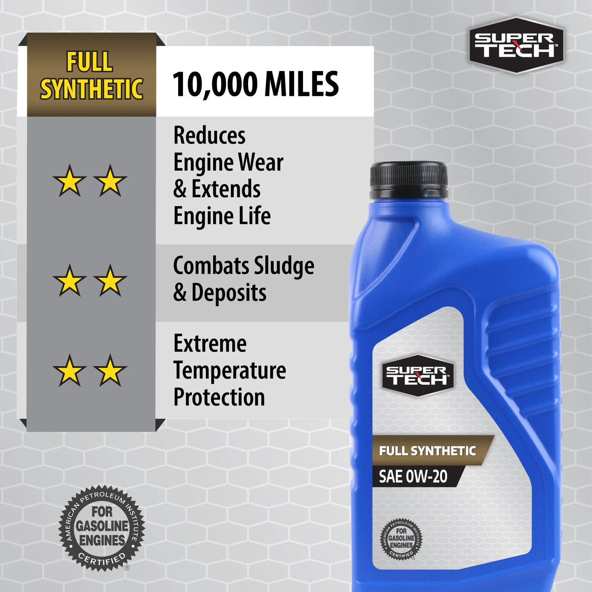 Full Synthetic SAE 0W-20 Motor Oil, 1 Quart T1166