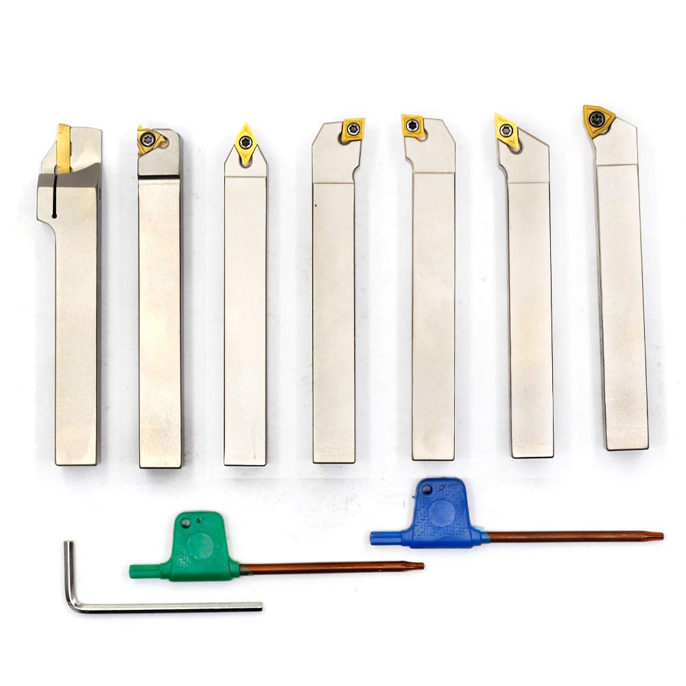 1/2 Shank 7 Pieces/Set Indexable Lathe Turning Tool Holder F8691