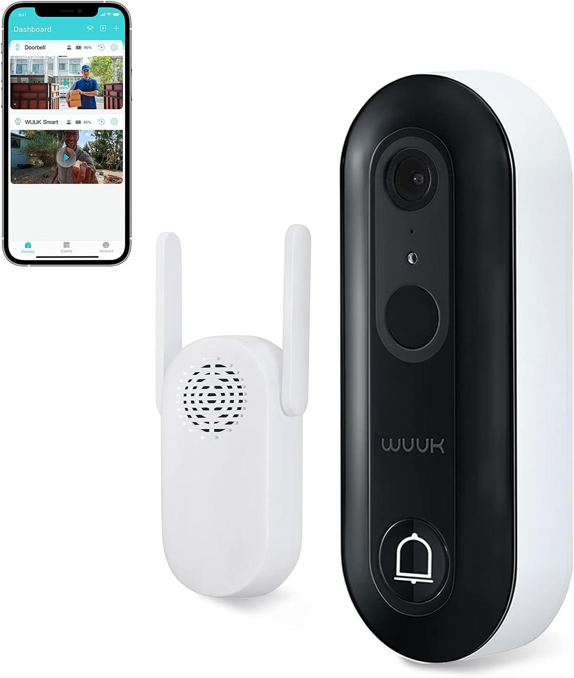 Smart Wireless Doorbell Camera with Motion Detector, 1080p P11889