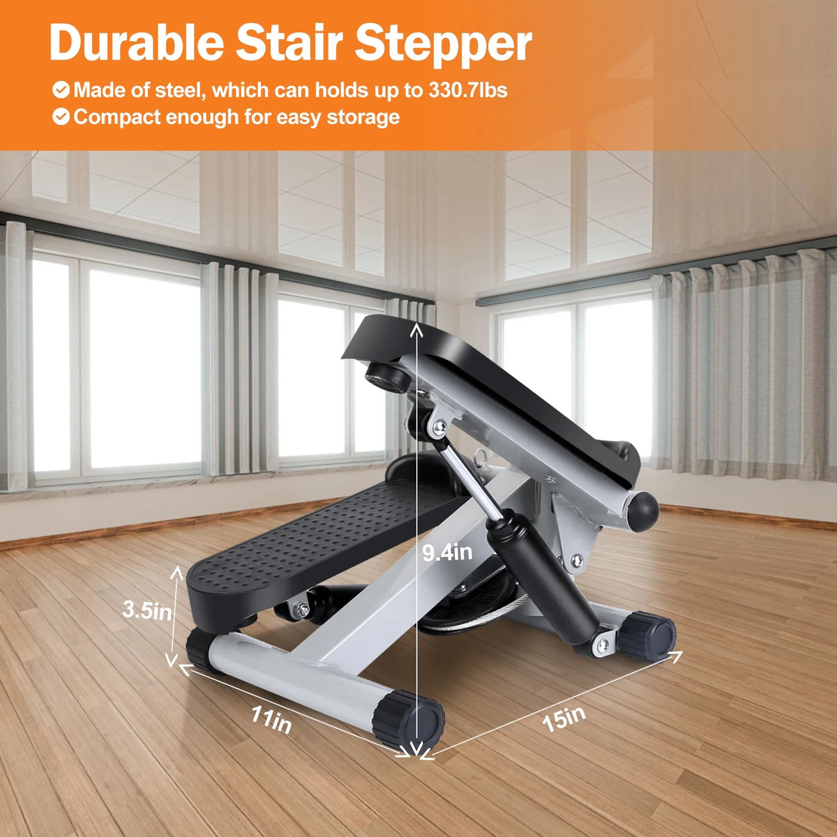 Mini Fitness Stepper with LCD Monitor Gray D43772