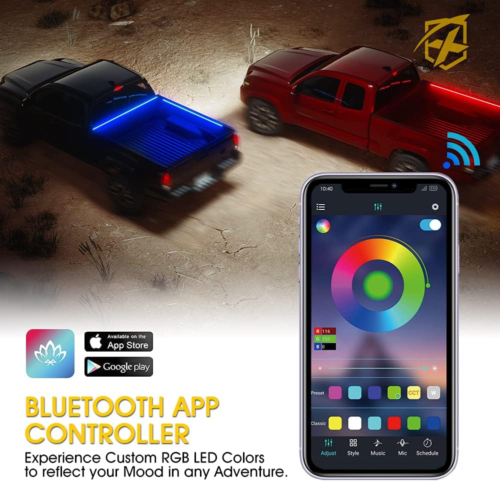 60 RGB Truck Bed Bluetooth Lights Kit X9055