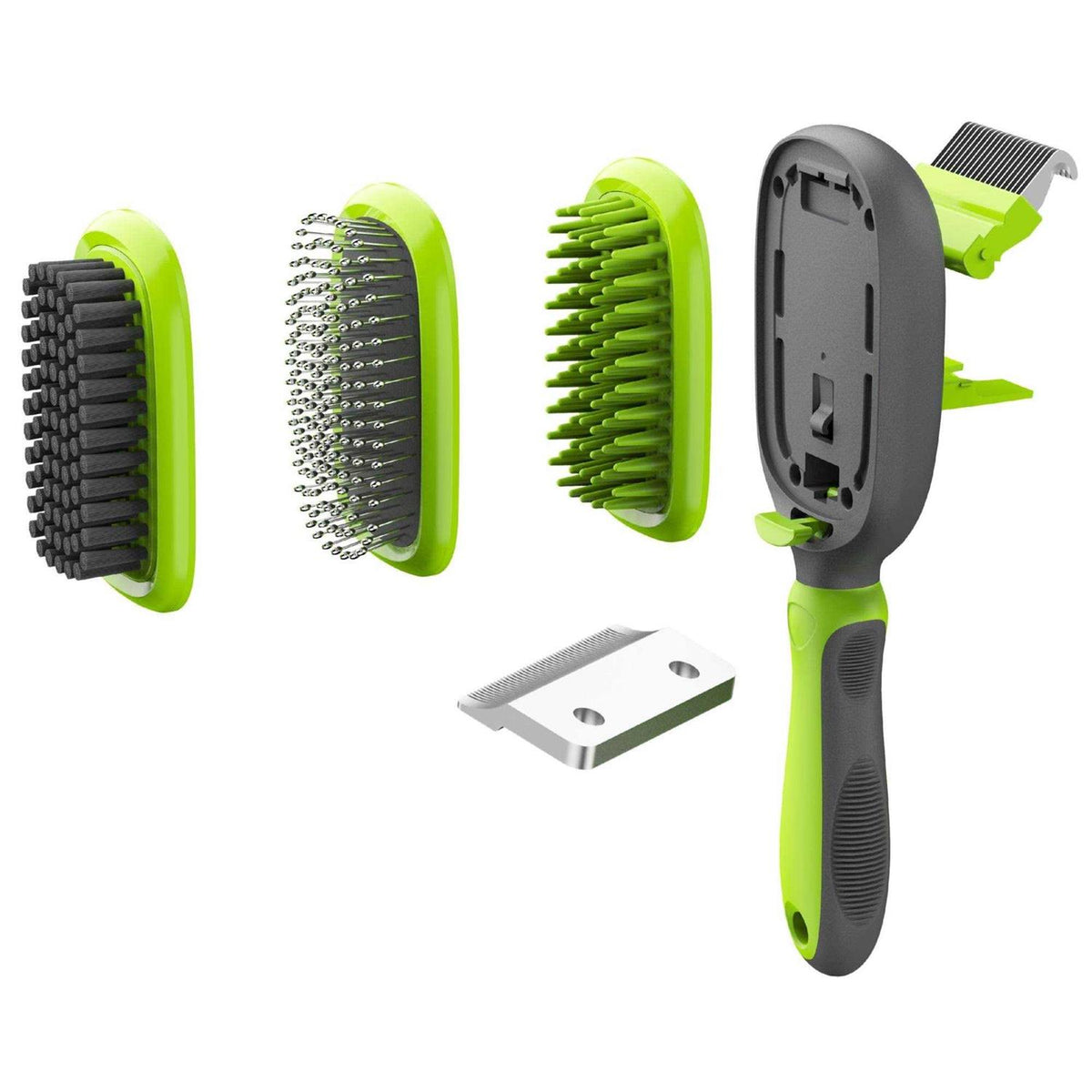 5-in-1 Interchangeable Dematting and Deshedding Bristle Pin and Massage Pet Comb A480