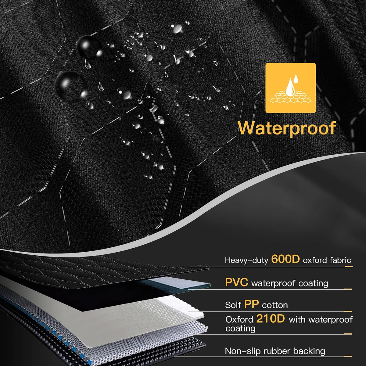 100% Waterproof Nonslip Scratchproof Dog Car Seat Cover with Mesh Window, Black E8885