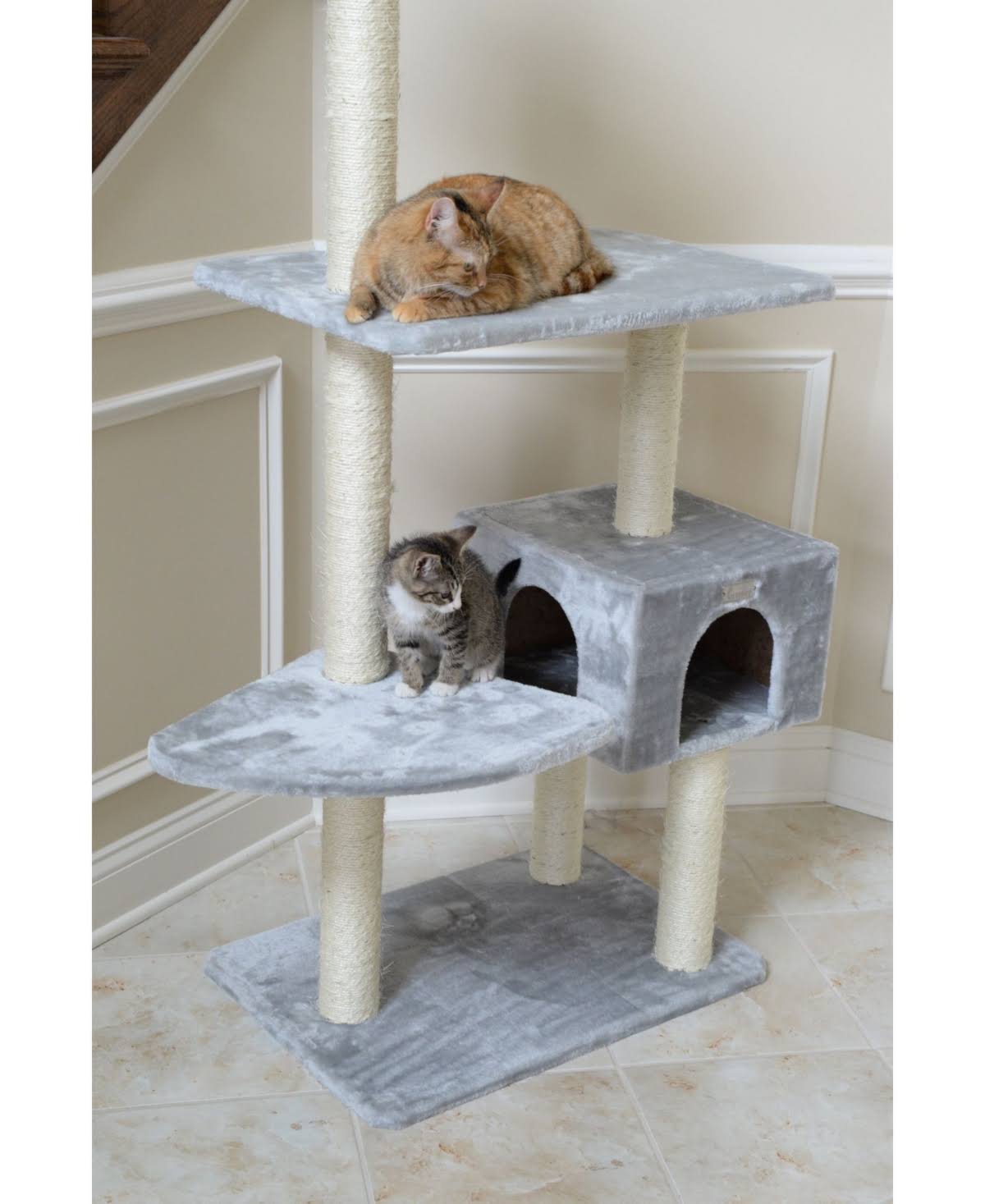 Cat Tree 57-inch Silver Gray Q42027