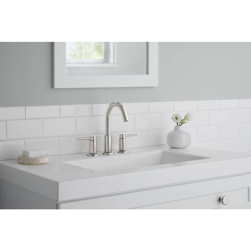 8 in. Widespread Double-Handle High-Arc Bathroom Faucet in Polished Nickel Q353