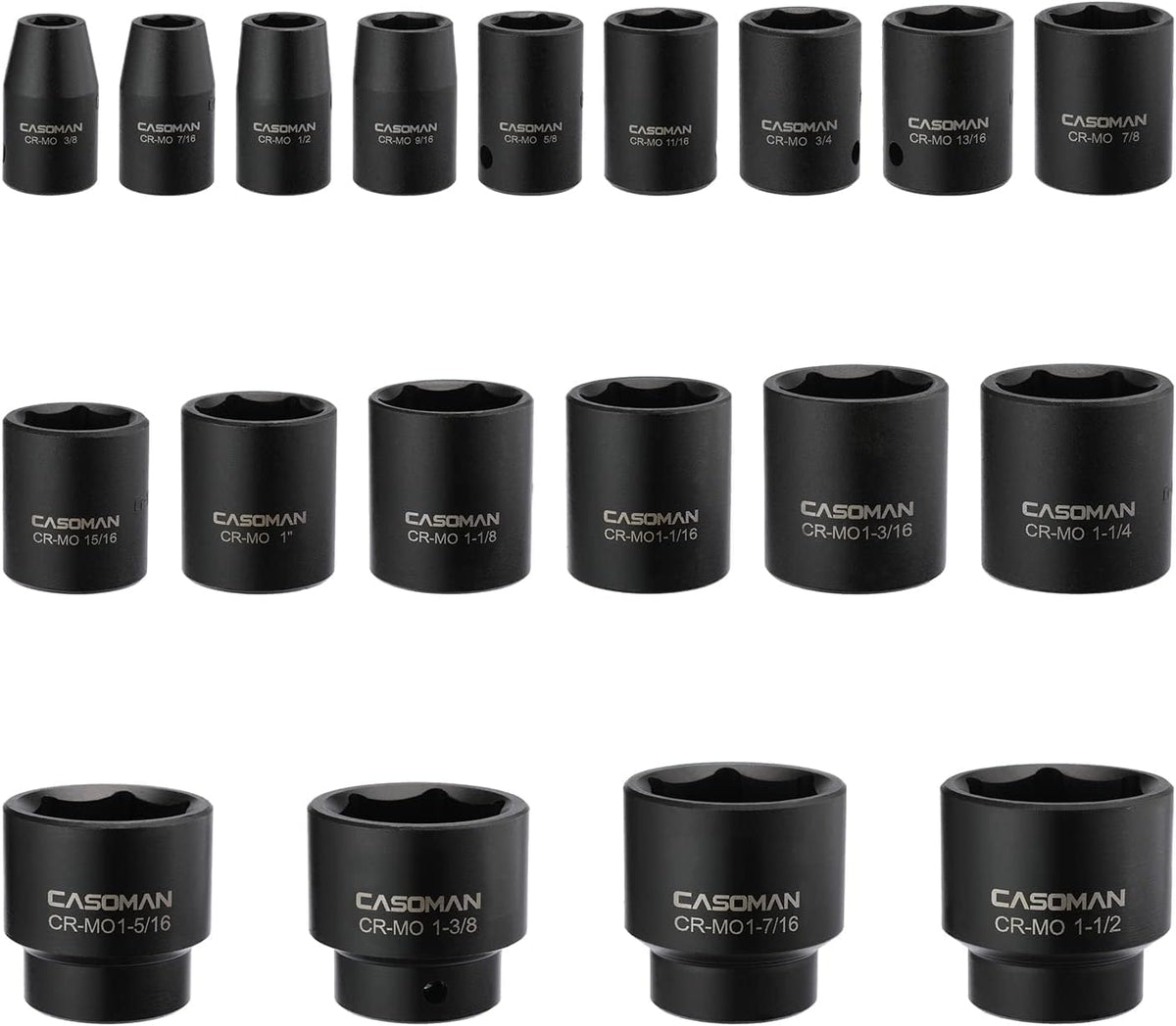 19 Piece 1/2-Inch Drive SAE Shallow Impact Socket Set F733426