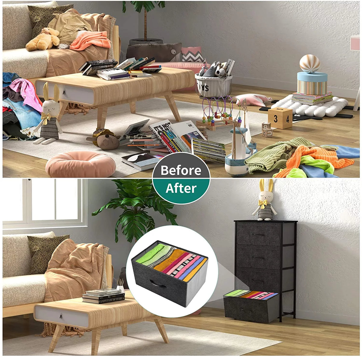 4 Drawers Black Grey Dresser Y6625