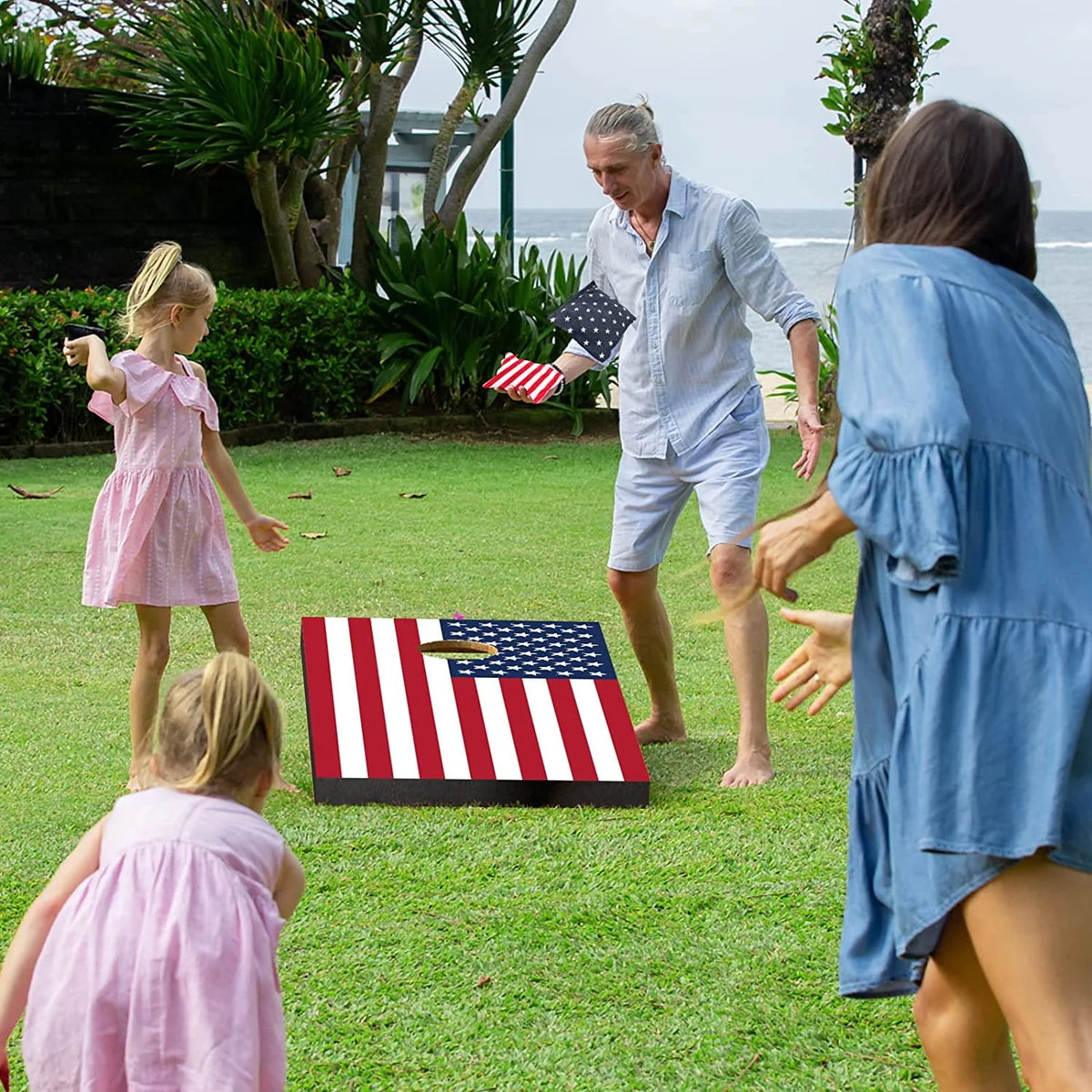 American Flag Cornhole Boards Set O146032