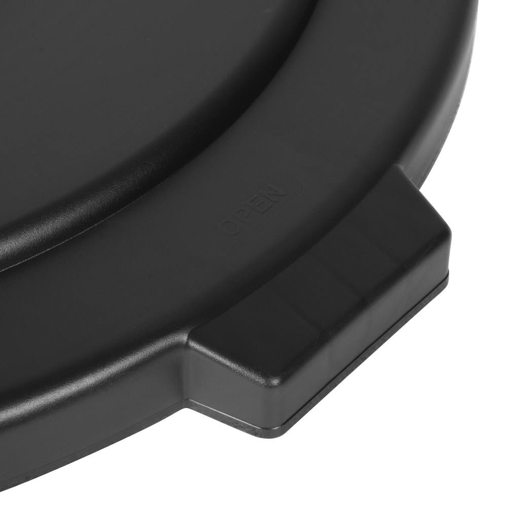 Black Flat Round Trash Can Lid K52559