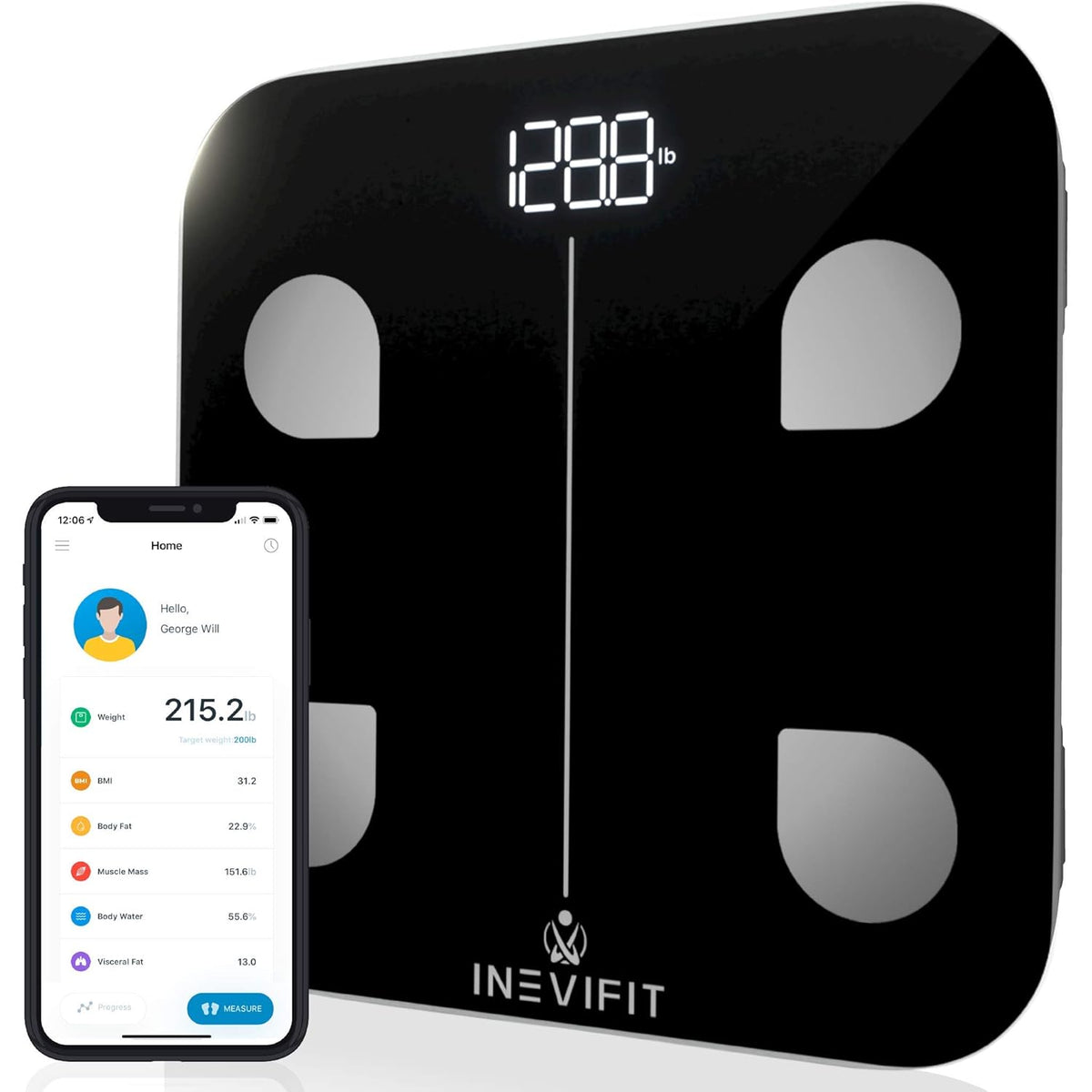 Black Smart Body Fat Scale Pack of 2 K3732