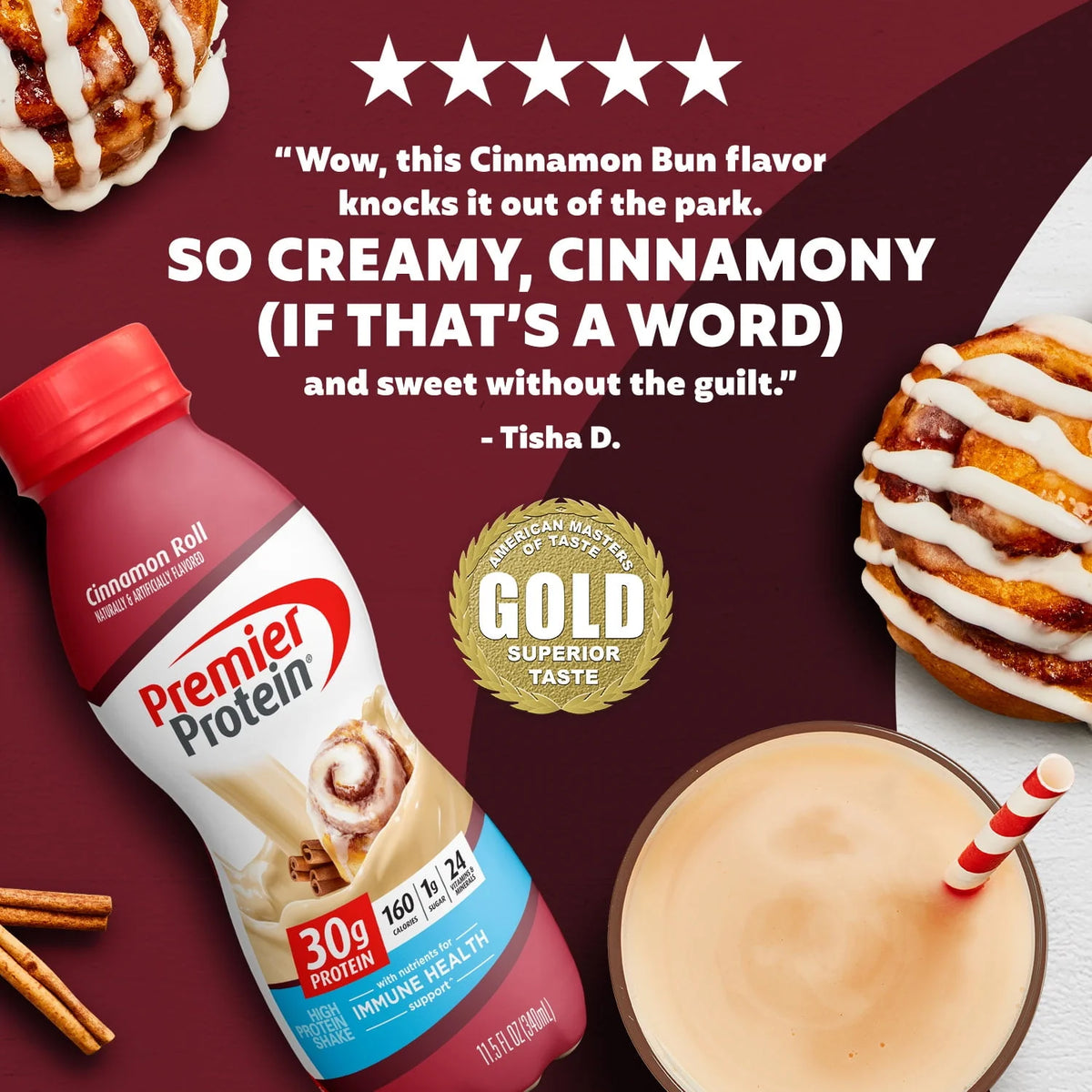 Cinnamon Roll Protein Shake 30g 11.5 fl oz 12 Ct S9427