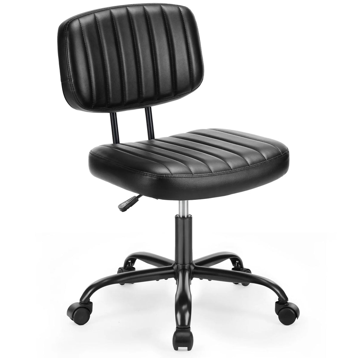 Armless Desk Chair with Wheels and Lumbar Support I59401