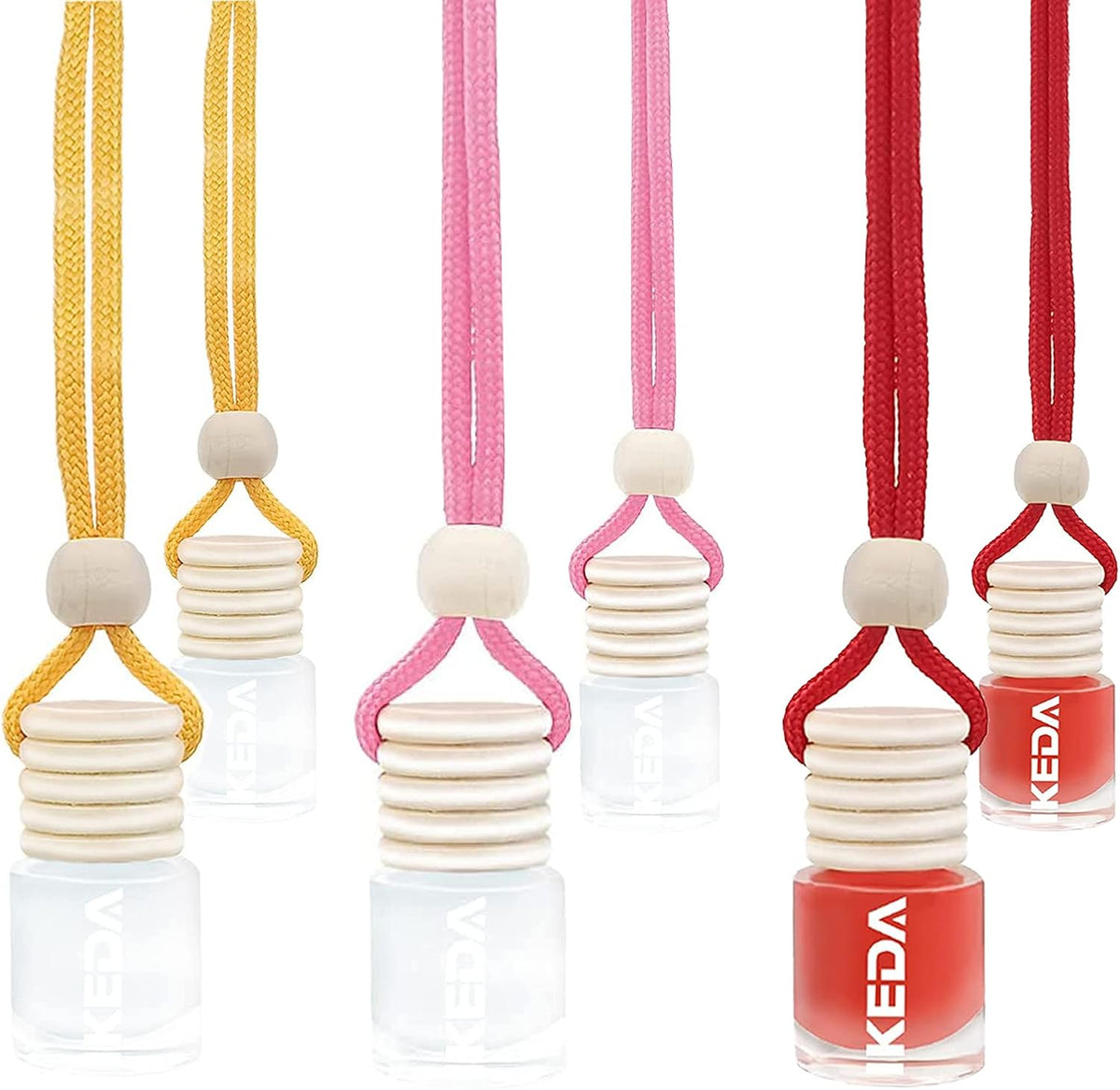 Car Air Fresheners 6-Pcs 4ml Hanging Diffuser Bottles R1559