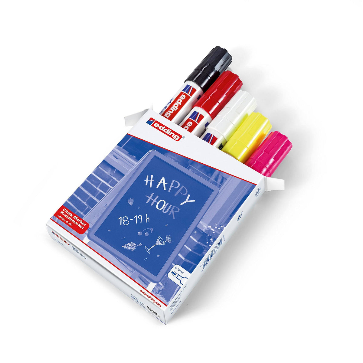 Chalk Marker Black, Green, Pink, Red, White 5 pc(s) Y378105
