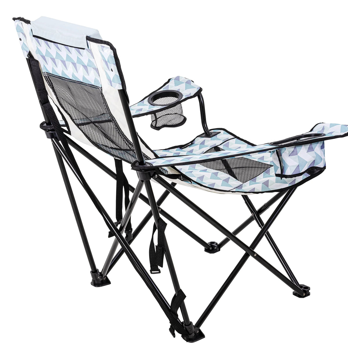 Blue and White Camp Chair with Footrest O41745