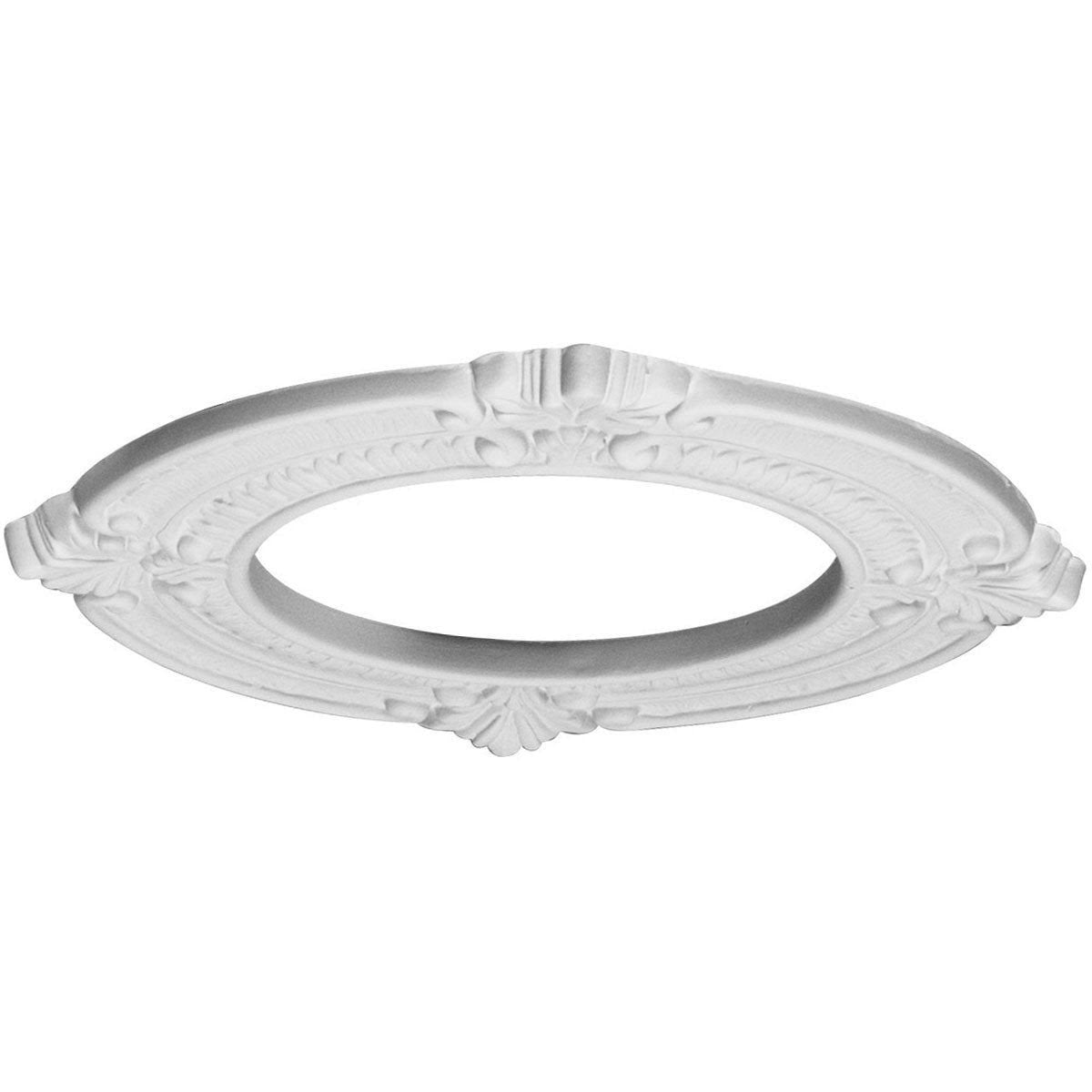 11 1/8 inch x 6 1/8 inch x 5/8 inch Hand-Painted Ceiling Medallion F9922
