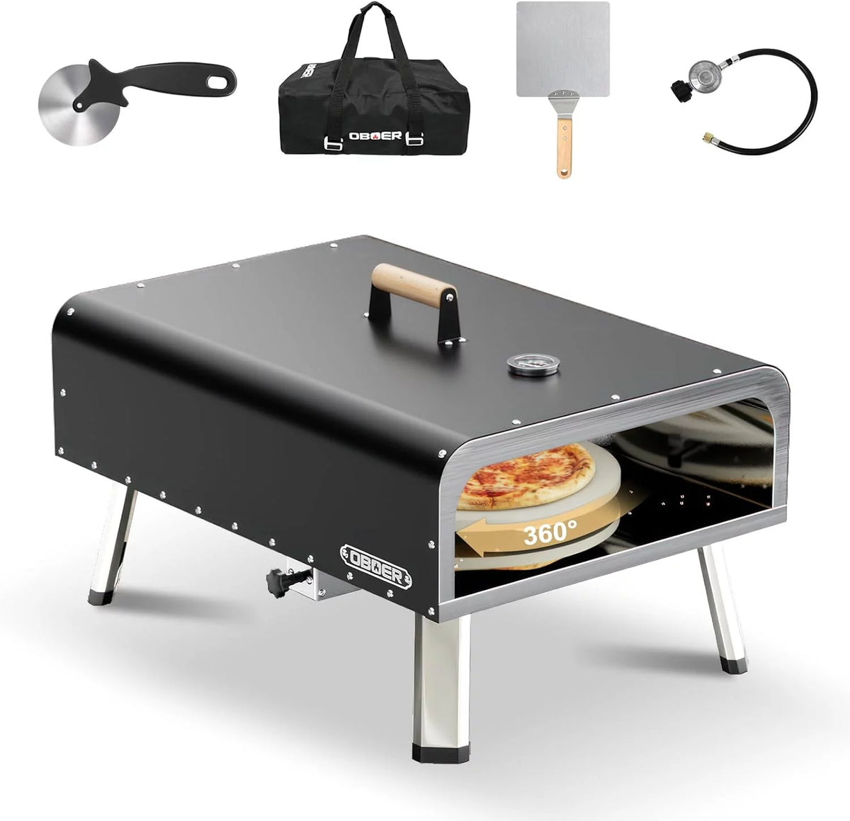 13 Multi-Fuel Rotatable Portable Pizza Oven J3113