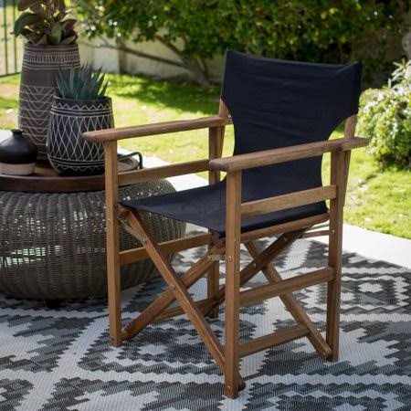Black Set of 2 Outdoor Directors Chair Q285074
