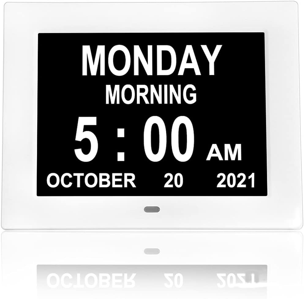 Digital Day Clock 8 Alarms Auto-Dimming Extra Large X75851