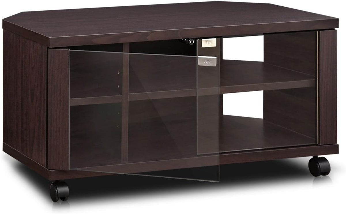 Espresso TV Stand with Double Glass Doors Z5420