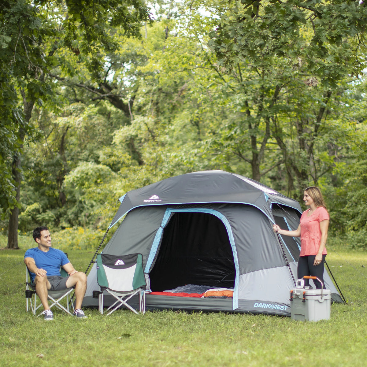 6-Person Dark Rest Cabin Tent with Skylight Ceiling Panels F258060