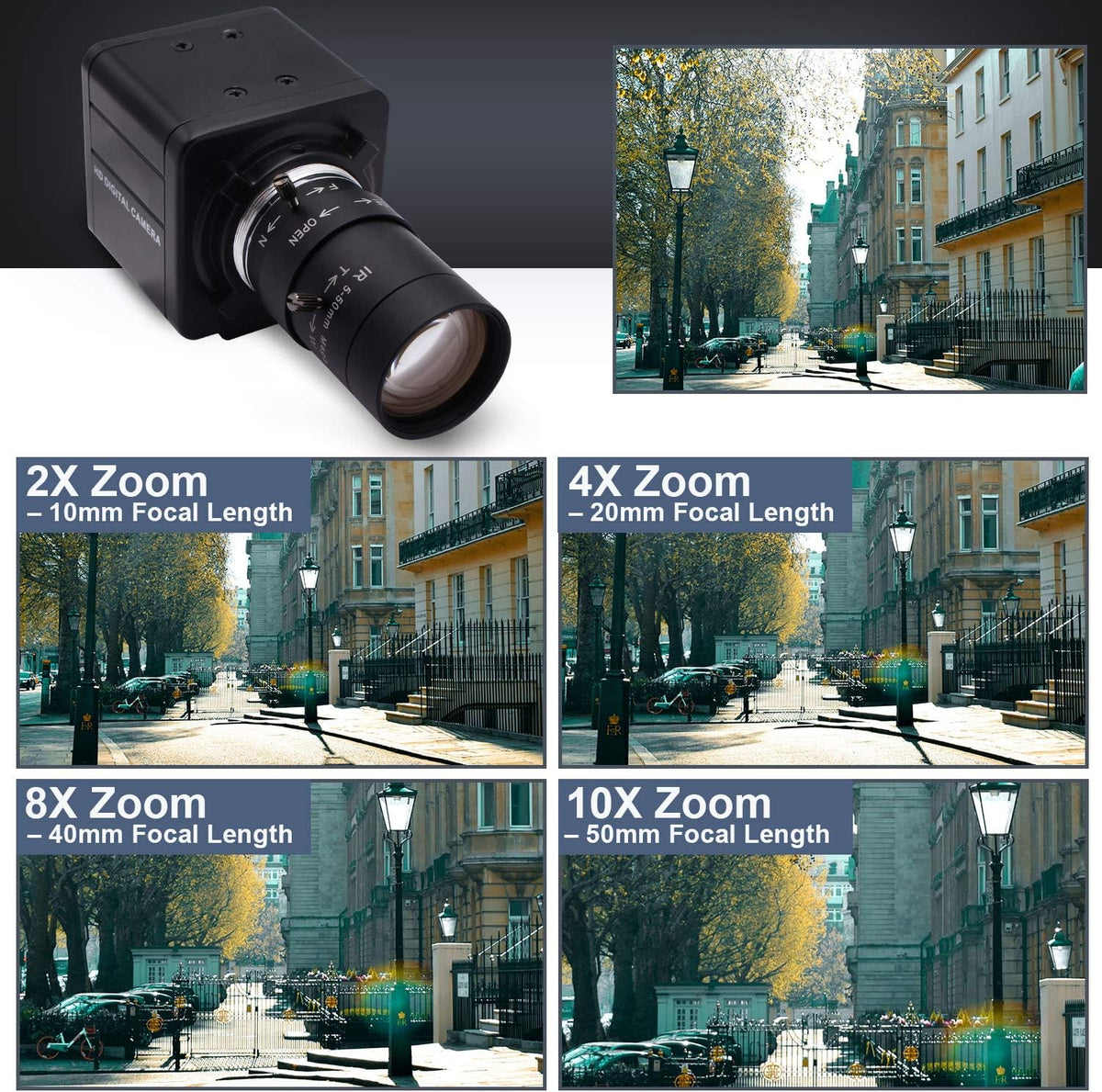 5MP USB Camera with 5-50mm Varifocal Lens M826210