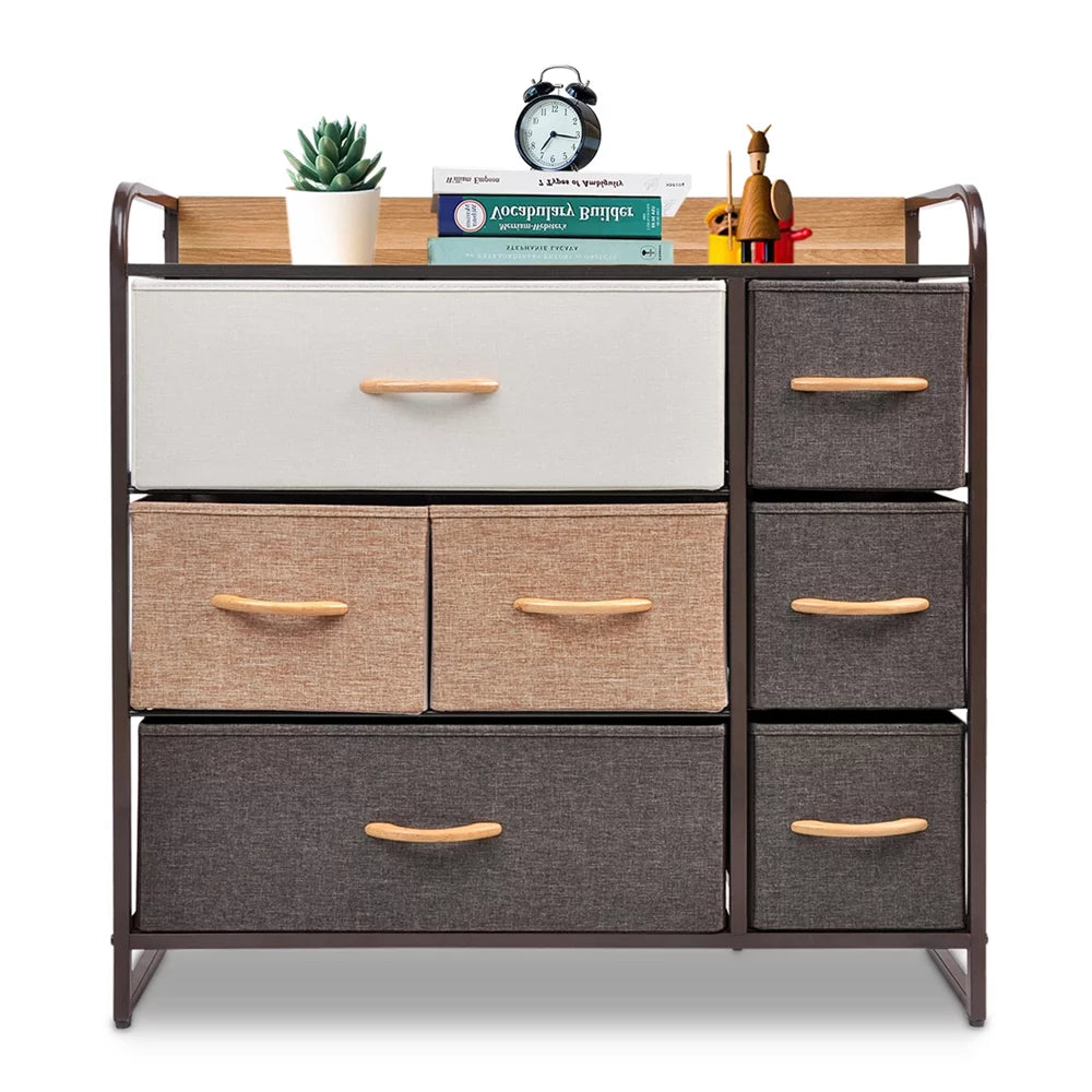 Fabric Dresser Storage Tower with Fabric Bins W40081