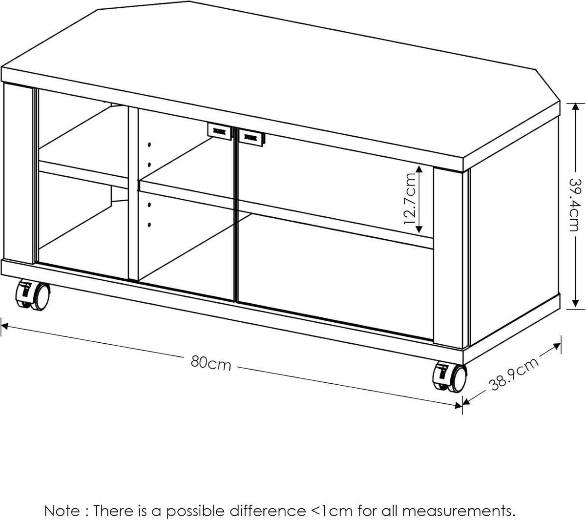 Espresso TV Stand with Double Glass Doors Z5420