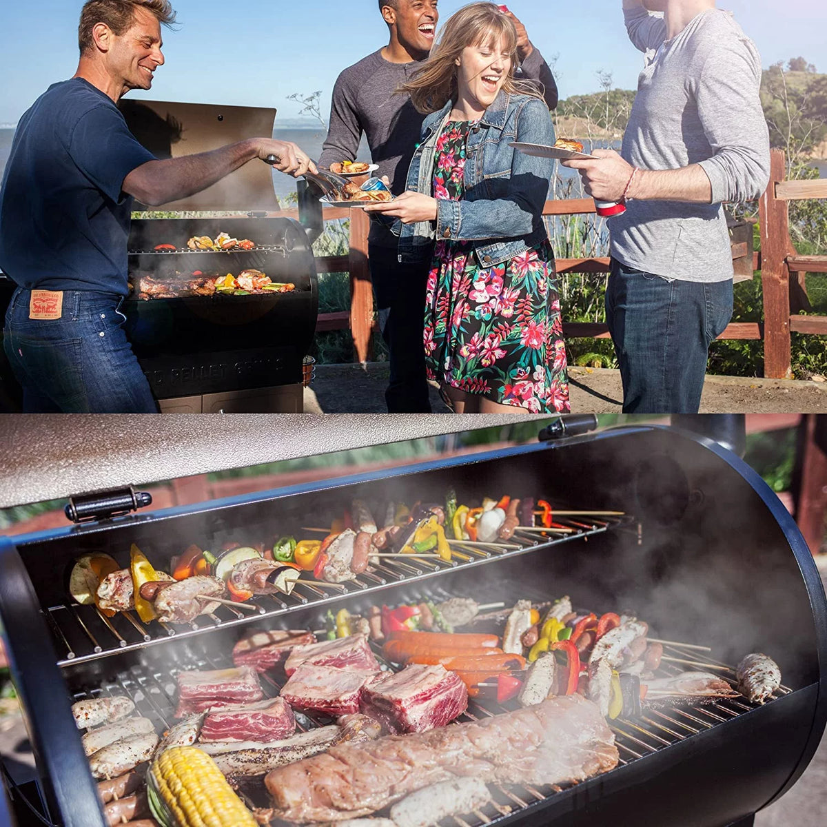 573 sq. in. Grill & Smoker C8881