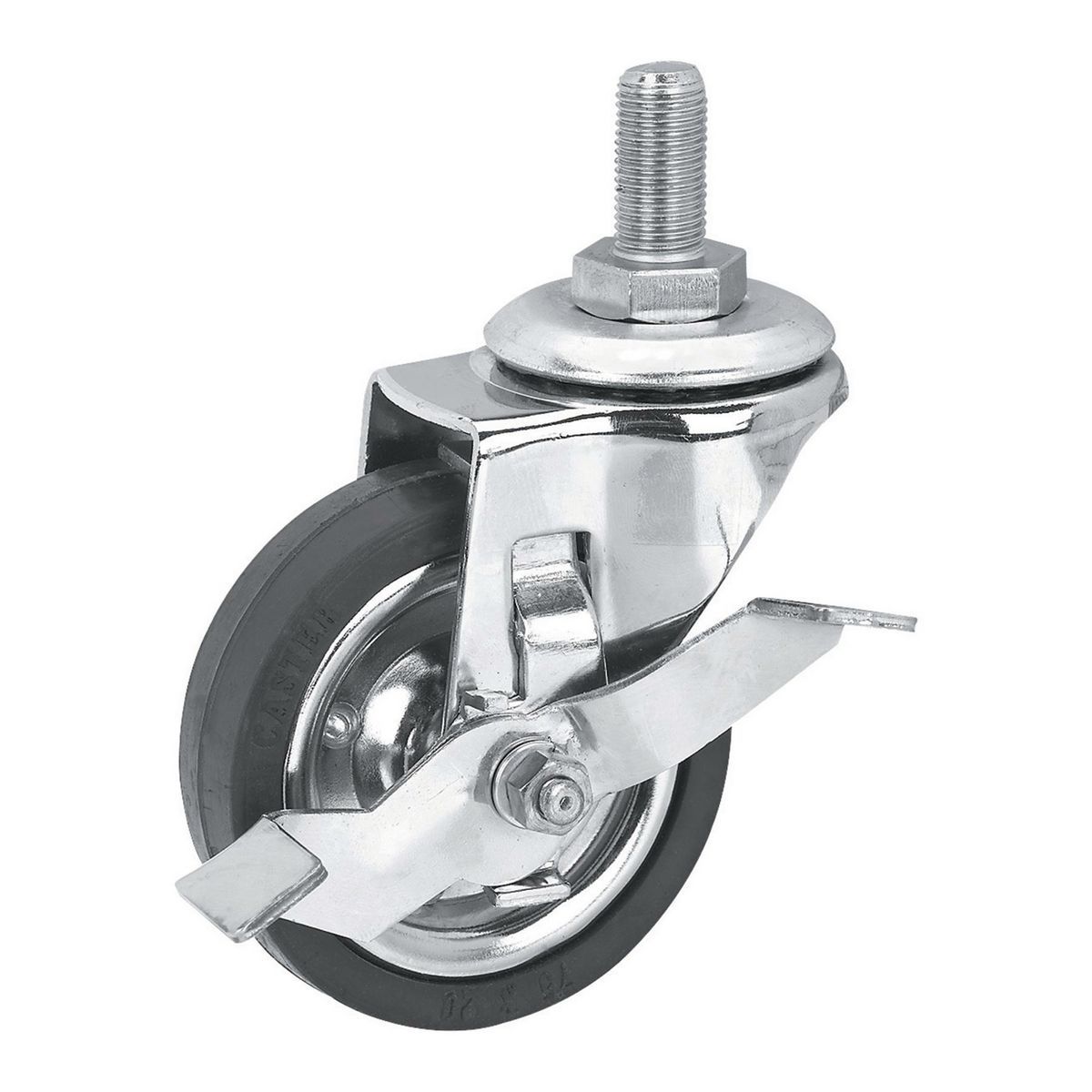 3 in. Rubber Swivel Caster with Brake G268