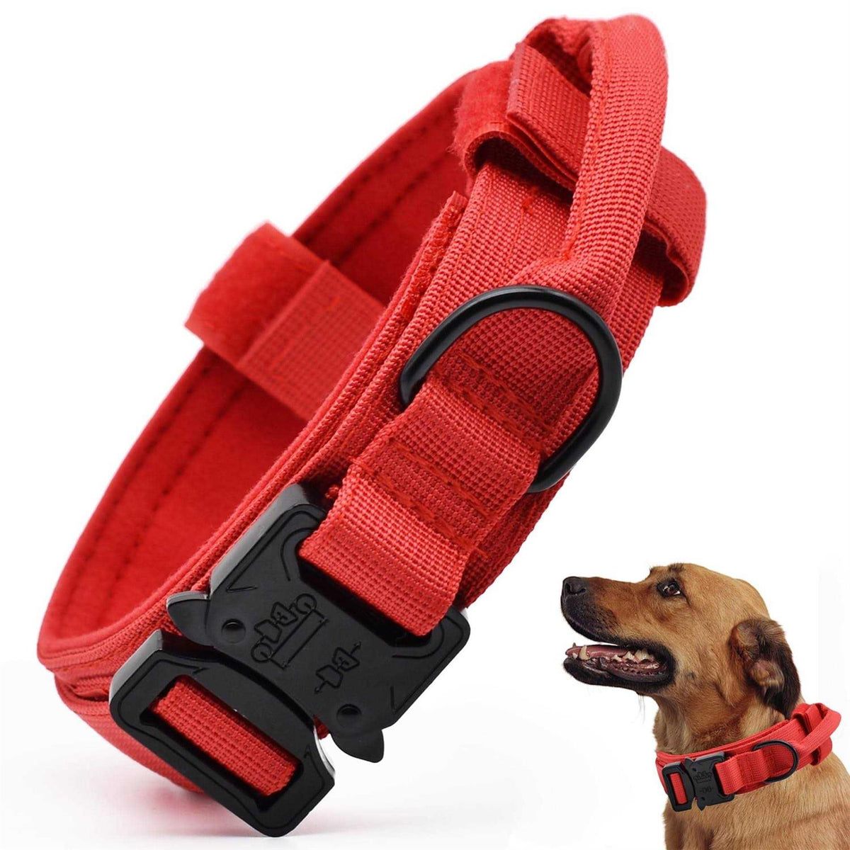 Adjustable Nylon Tactical Dog Collar with Control Handle W3688