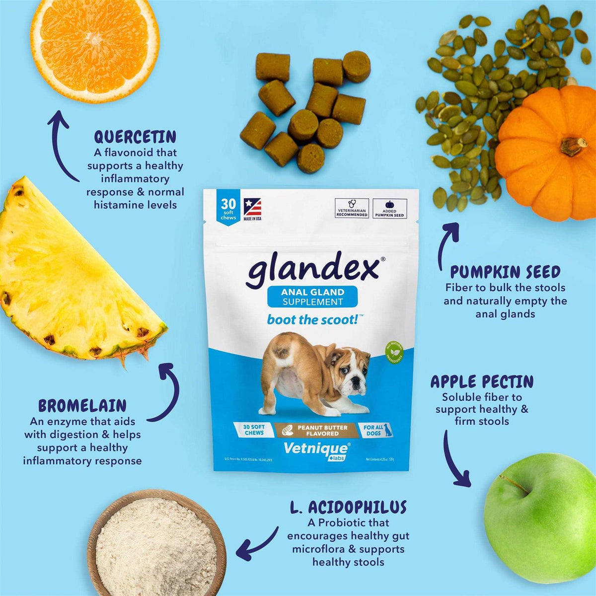 Anal Gland Soft Chews Supplement for Dogs X63048