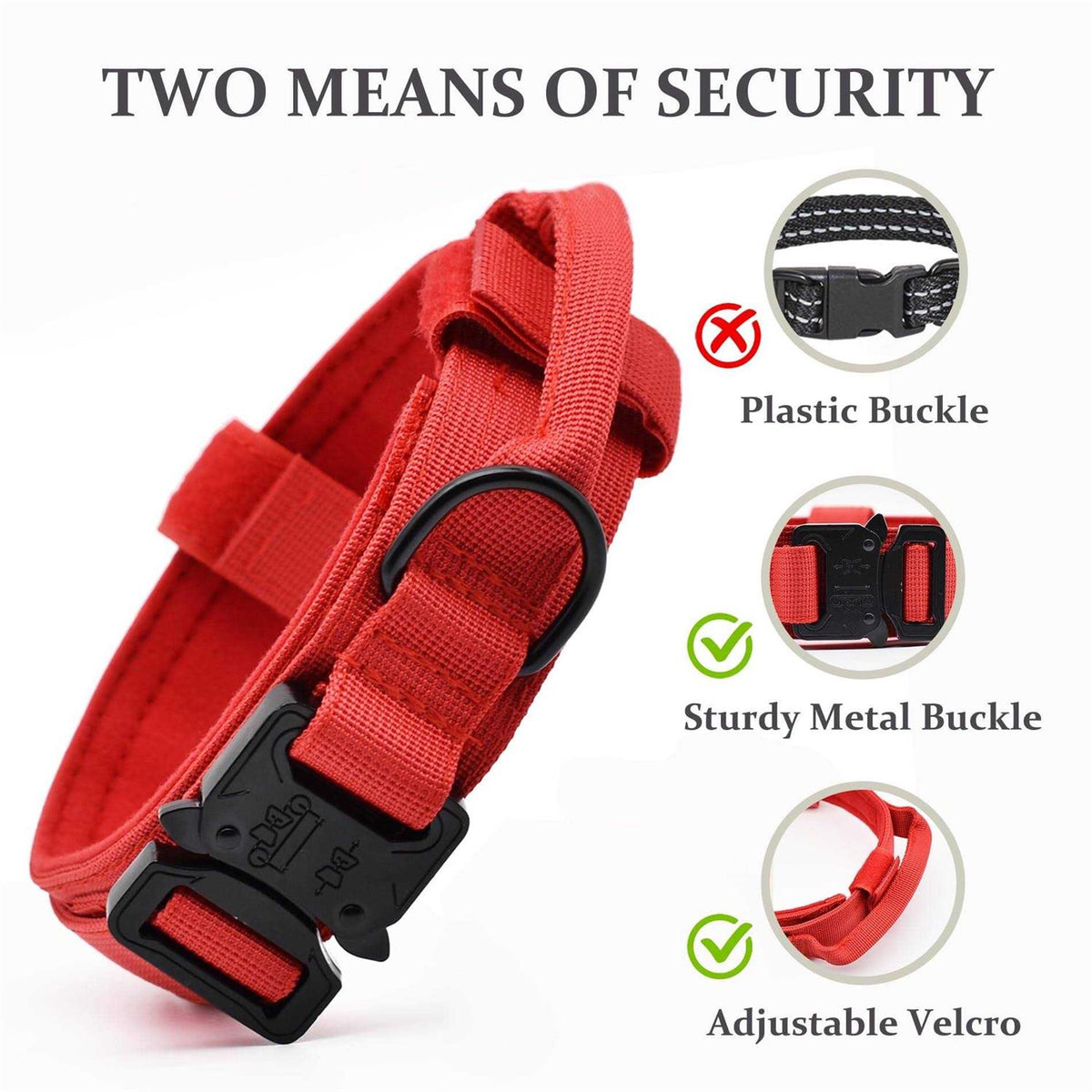 Adjustable Nylon Tactical Dog Collar with Control Handle W3688