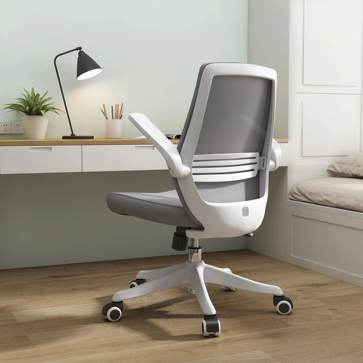 Gray Ergonomic Mesh Office Chair with Lumbar Support T392