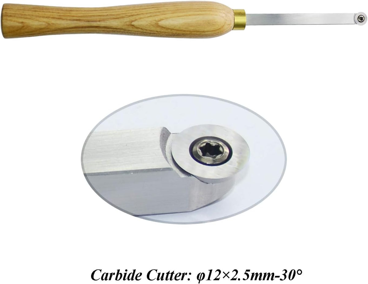 3 Pc Carbide Tipped Wood Lathe Turning Tools Set with Wood Handle F781478