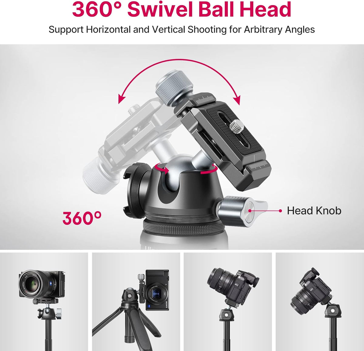 Aluminum Alloy Mini Camera Tripod with Ball Head H156989