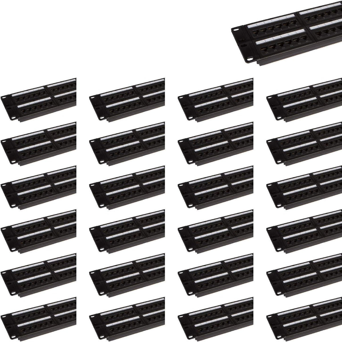 48 Port Cat6 RJ45 Patch Panel with Punch Down Tool and Cable Management System B6474